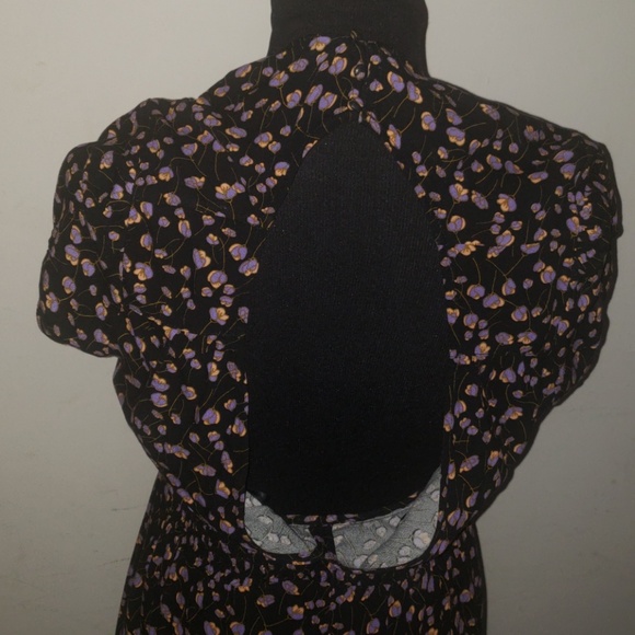 Free People Floral Squareneck Open Back Mini Dress - Picture 3 of 3